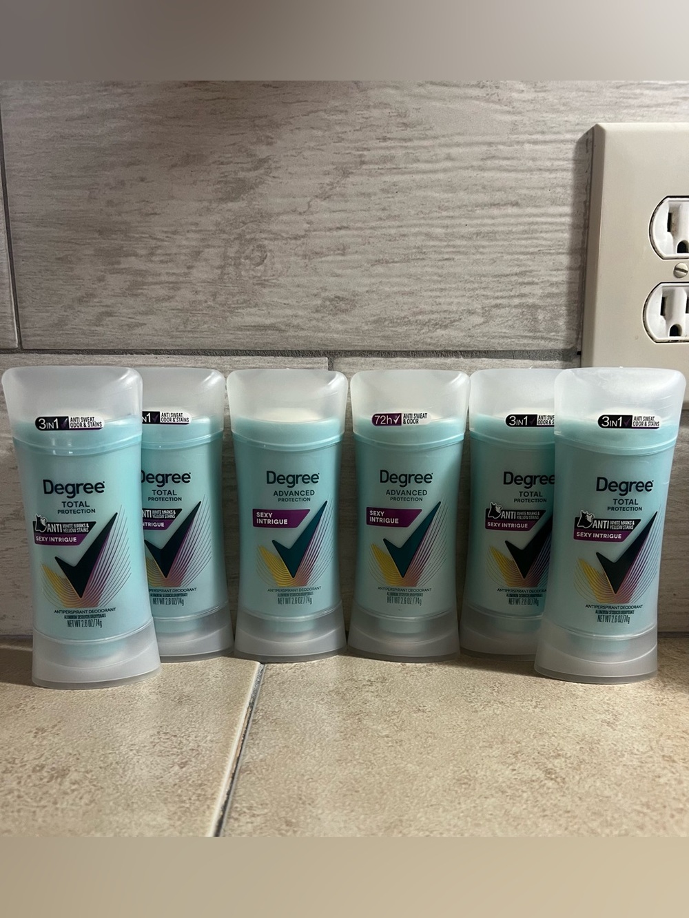 Lot of 6 Degree Deodorant Antiperspirant Sticks Sexy Intrigue 2.6 oz each